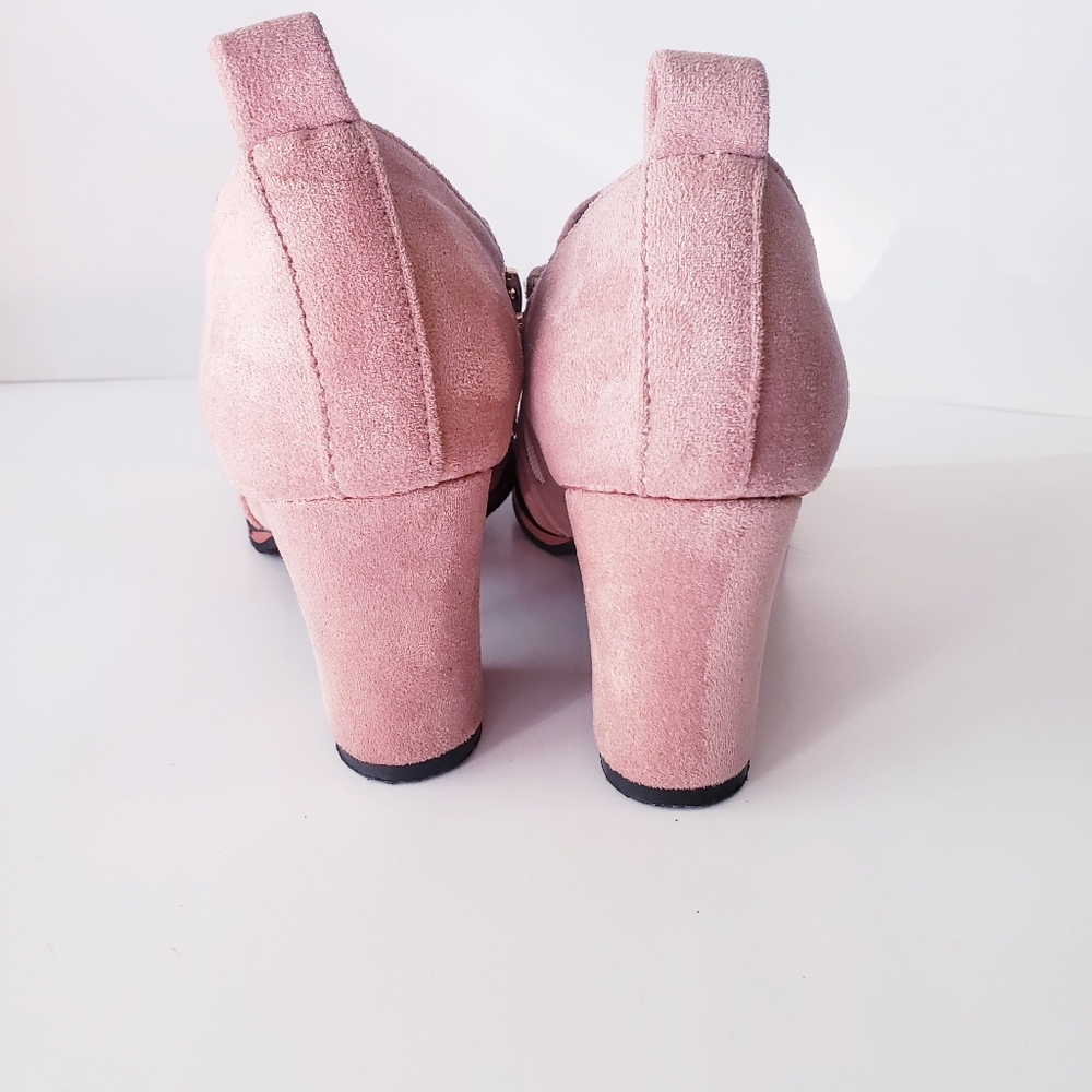 Pink Block Heel Booties - Picture 4 of 5